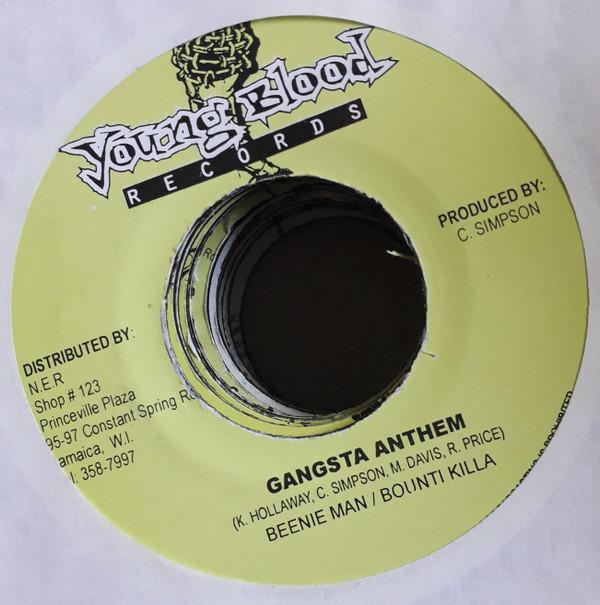 7inch Record BEENIE MAN / BOUNTY KILLER, MONSTER - Gangsta Anthem / On Di Block none Young Blood Rec Jamaica Reggae, Ska & Dub Used
