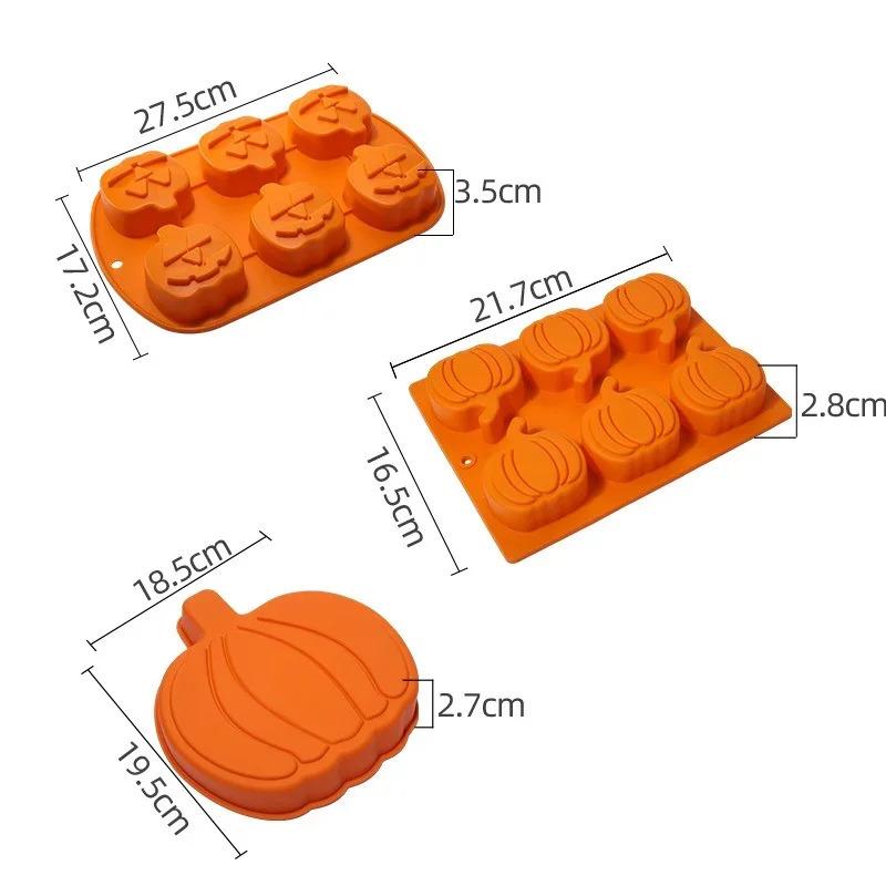 Halloween Moulds Silicone Pumpkin Shape Cake Mold Non-stick Dessert Chocolate Mold DIY Handmade Baking Pudding Fondant Tools