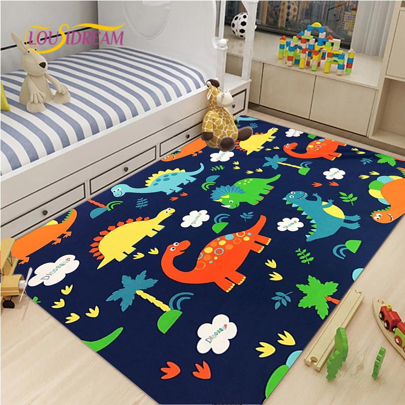 Cute Cartoon Dinosaur Carpet for Living Room Bedroom Rugs Kitchen Kids Door Unslip Floor Mat Birthday gift photography props Rug