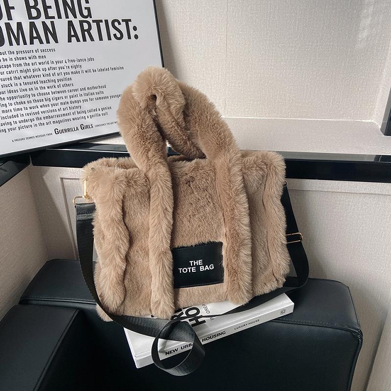 Autumn and Winter New Plush Bag Women's Bag Portable Tote Bag Large Capacity Shoulder Crossbody Hair Bag