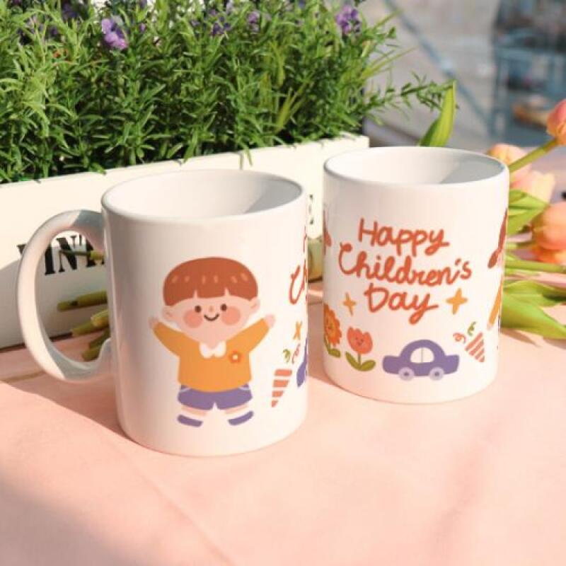 pr982-Дизайнерская кружка 2 шт.-Милый День защиты детей 01