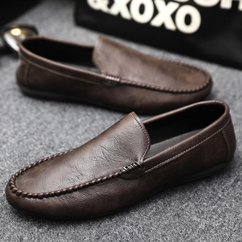 Fashion Genuine Leather Breathable Slip on Men Driving Shoes Luxury Brand Italian Men Loafers Men Casual Shoes Moccasins Chaussure Homme