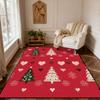 Christmas Style Red Living Room Carpet Christma Tree Decoration Bedroom Fluffy Thickened Rug Indoor Cloakroom Non-slip Floor Mat