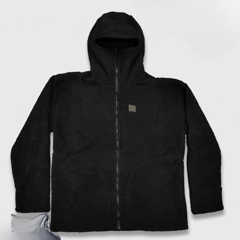 

Европейский и американский осенне-зимний толстый теплый топ с круглым вырезом и капюшоном, свободная толстовка M чёрный