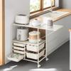 Multi Layer Kitchen Trolley Multifunctional Kitchen Sideboard Moving Cabinet Hand Save Space Trolley Scalable Storage Trolley