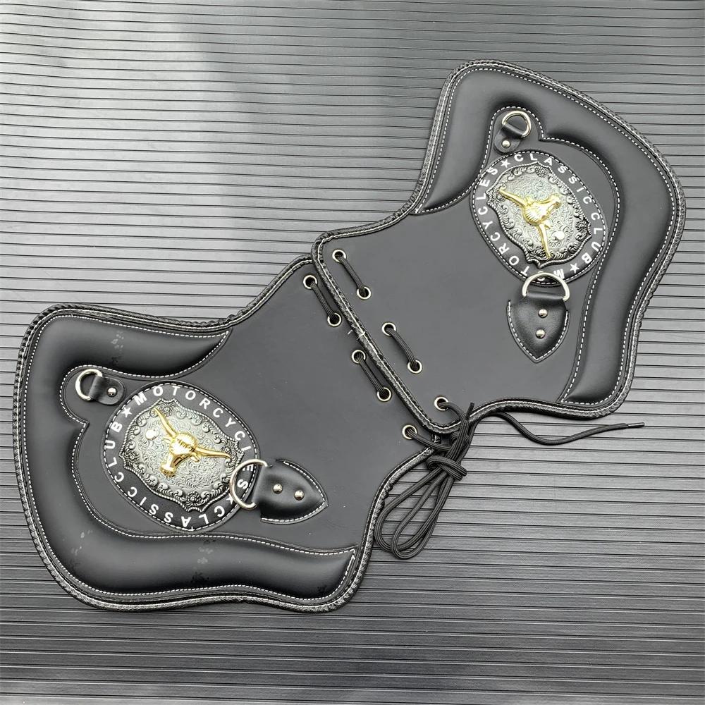 Universal Motorcycle Heat Saddle Shield PU Leather Engine Cover Deflectors For Touring Road Glide Sportster Softail Heat Shield