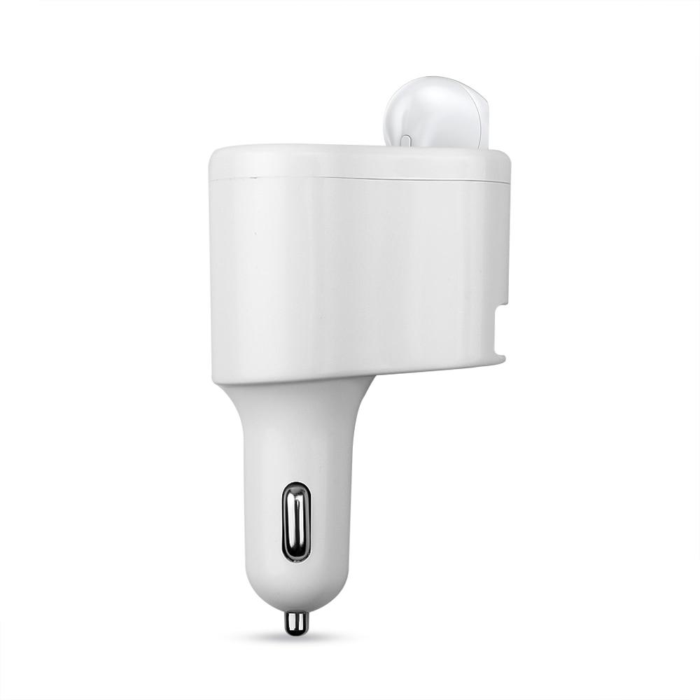 Buy 3 In 1 Fast Car Charger with Bluetooth Earphone 5V/2.4A 2 USB