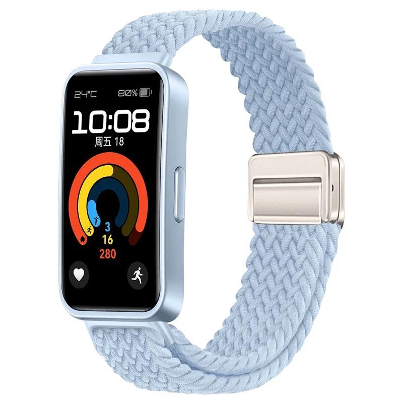 Magnetic Braided Loop Strap for Huawei Band 10 9 8 Accessories Adjustable Wristband Elastic Nylon Bracelet Huawei Band 9 Band 8