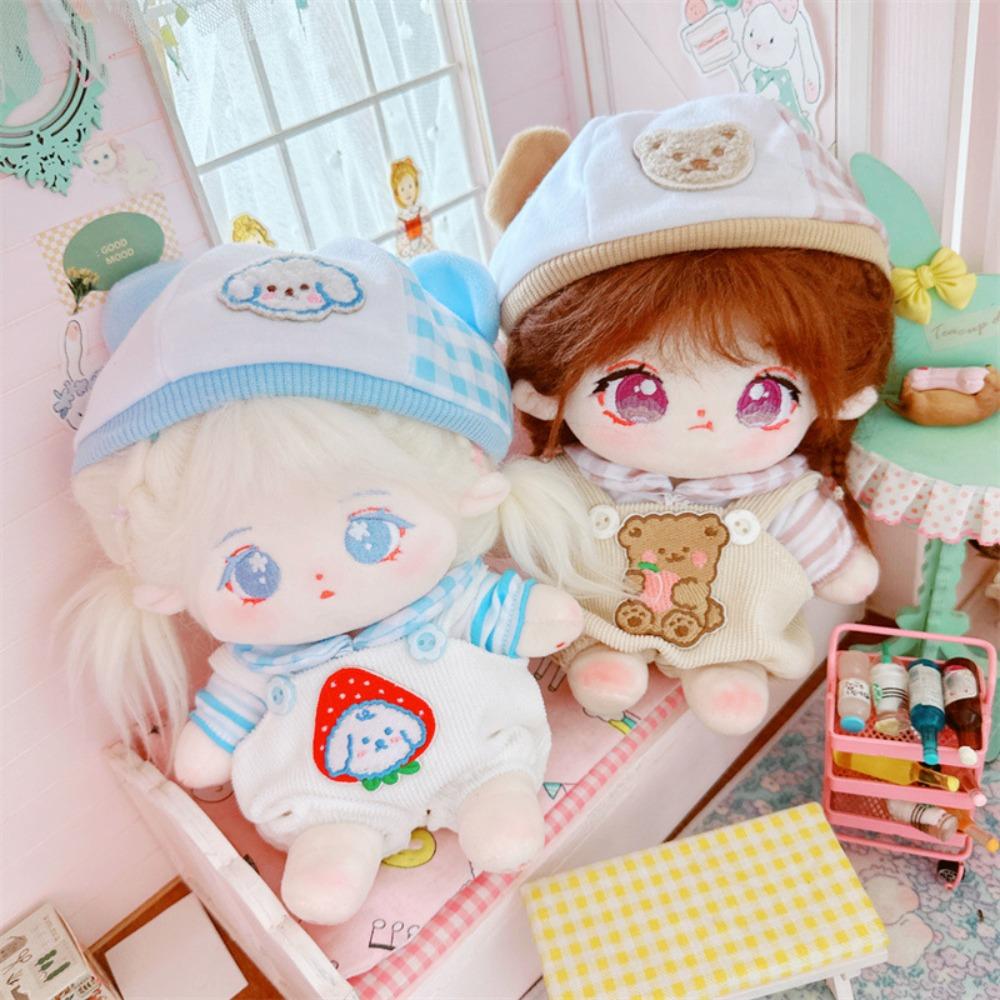 Strap Pants Cotton Doll Clothes Set Bear Hat Plush Dolls Clothes Cotton Doll Suit  Children's Gift