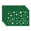 Green Lucky Shamrock St. Patrick's Day Placemats Set of 4, 12x18 Inch Seasonal Spring Table Mats for Party Kitchen Dining Decoration