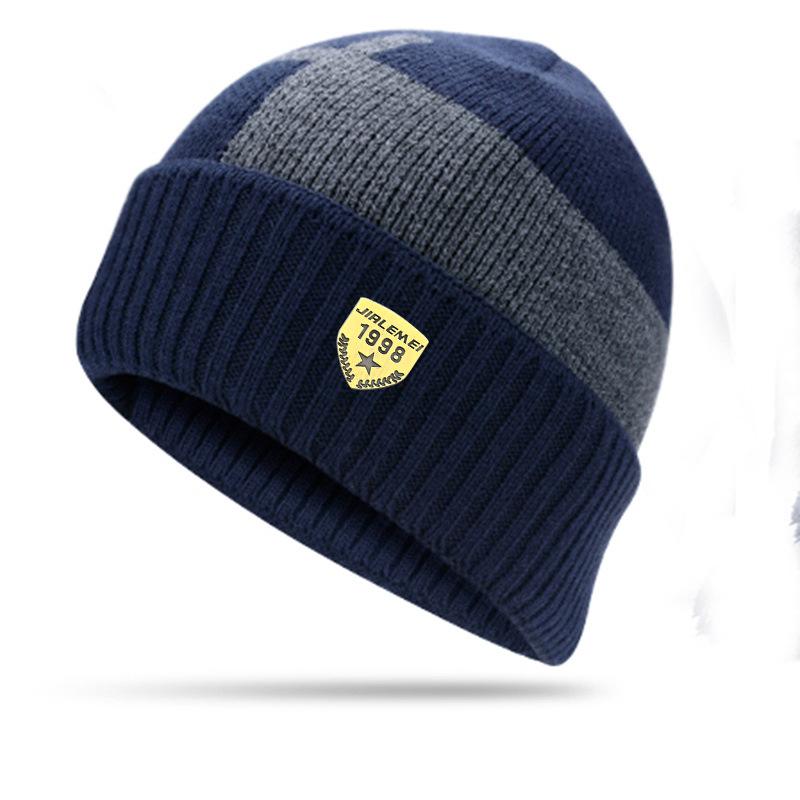 Winter hat pullover hat scarf set fleece thickened wool hat men's autumn and winter men's women's knitted hat