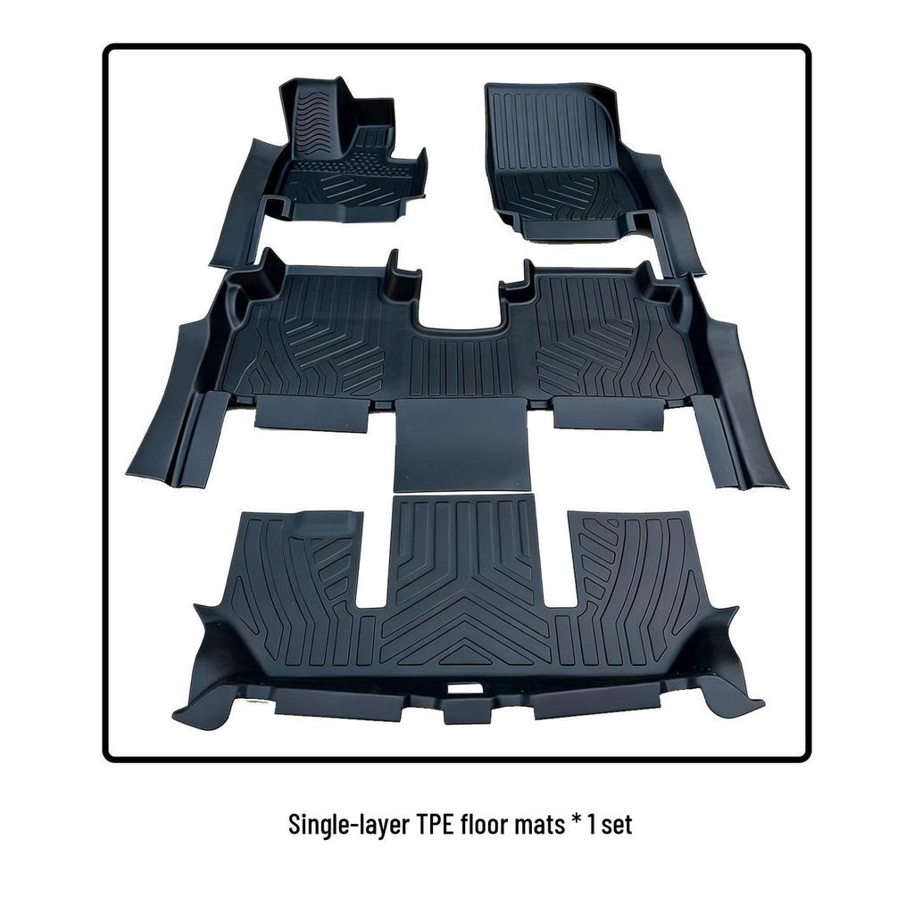 Eco-Friendly TPE Floor Mats for BYD N8L - Odorless, Wear-Resistant, Double-Layer, Includes Door Sill Protection