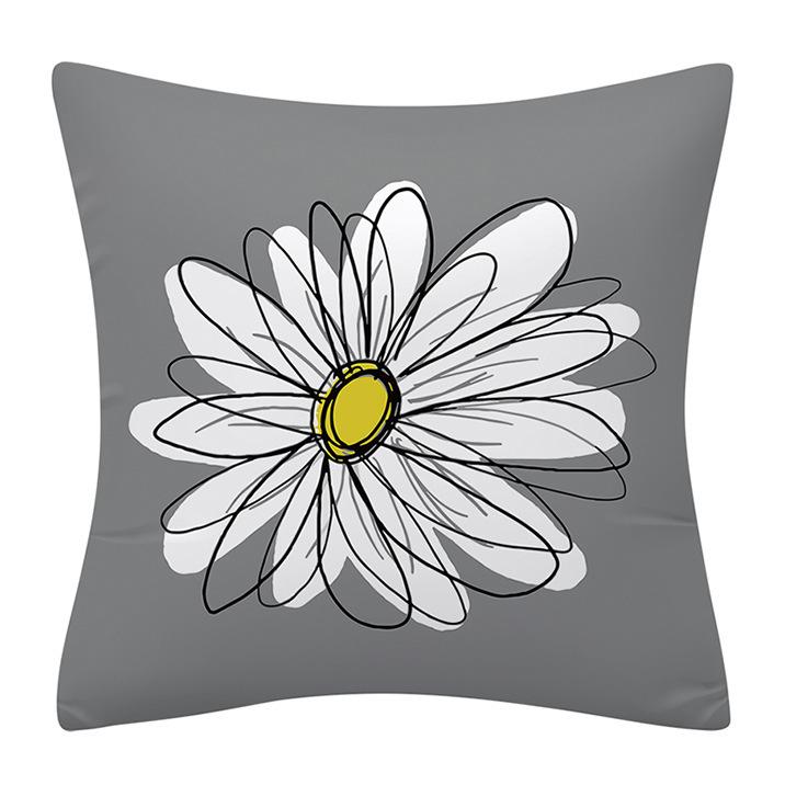 Daisy Letters Short Plush Pillowcase Yellow Simple Floral Home Decoration Pillowcase Cushion Combination