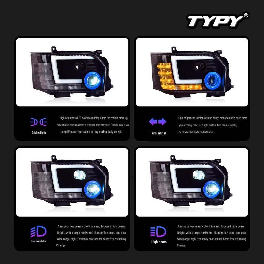 LED Projector Headlights with Flowing Turn Signals for 2005-2018 Toyota Hiace