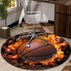 Flame Sphere Energy Round Carpet Chair Cushion Round Entryway Rug, Soft Round Rugs for Living Room, Bedroom, Circle Carpet Decor Gifts