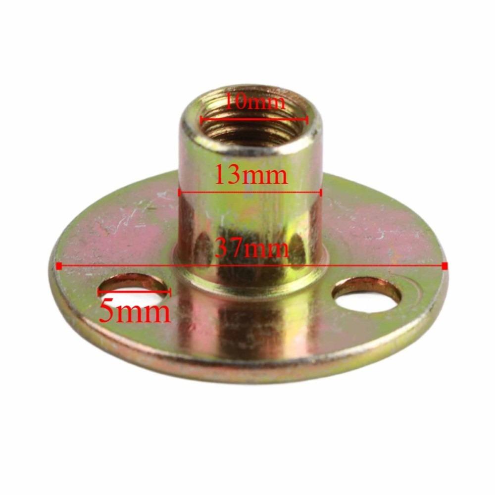 10pcs M6 / M8 / M10 Thread T-Nut / Tee Nut Carbon Steel Screw-in Type Brad Hole T Nut Female Thread Flange Insert Nut