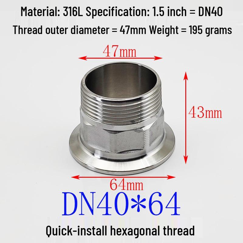 Hongshun Heavy-Duty Hex Quick Connect Stainless Steel Threaded Nipple with Chuck and Wrench Flats