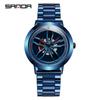 Sanda Time to Shine Wheel Series Men's Waterproof Quartz Wristwatch with Creative Hollow Design