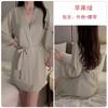 Satin Plus Chest Pad Pleated Mesh Small Chest Showing Large Satin Lace Nightdress Robe Loungewear Set