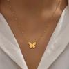 Edelstahl Schmetterling Anhänger Schlüsselbein Kette Elegantes Temperament Personalisierte Halskette Für Frauen Schmuck Kreative Geschenke