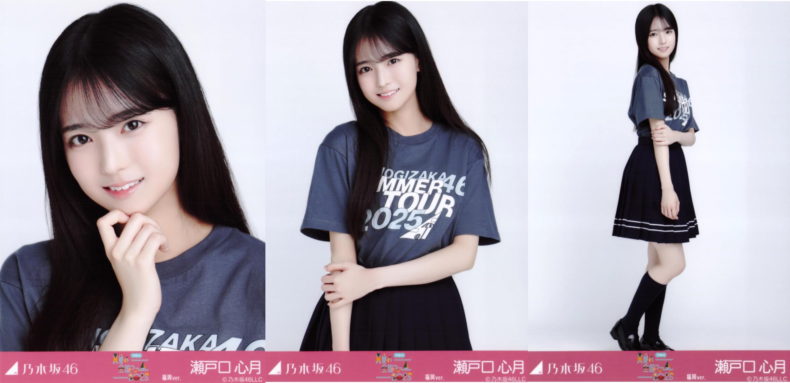 

Nogizaka46 Raw Photo Midsummer National Tour 2025 T-shirt Fukuoka ver. Complete set of 3 Setoguchi Shingetsu