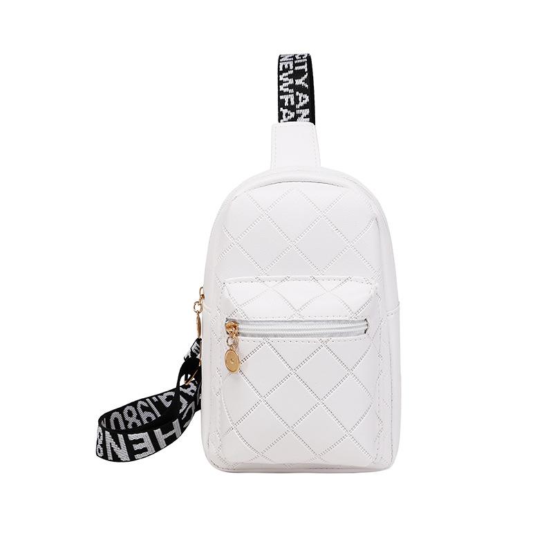 

Женская сумка новая мода универсальный тренд двойной карман тисненый клетчатый женская нагрудная сумка поясная сумка белый