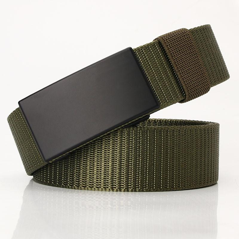 Nylon Canvas Belt With Auto Buckle For Youth Outdoor Activities зелёный