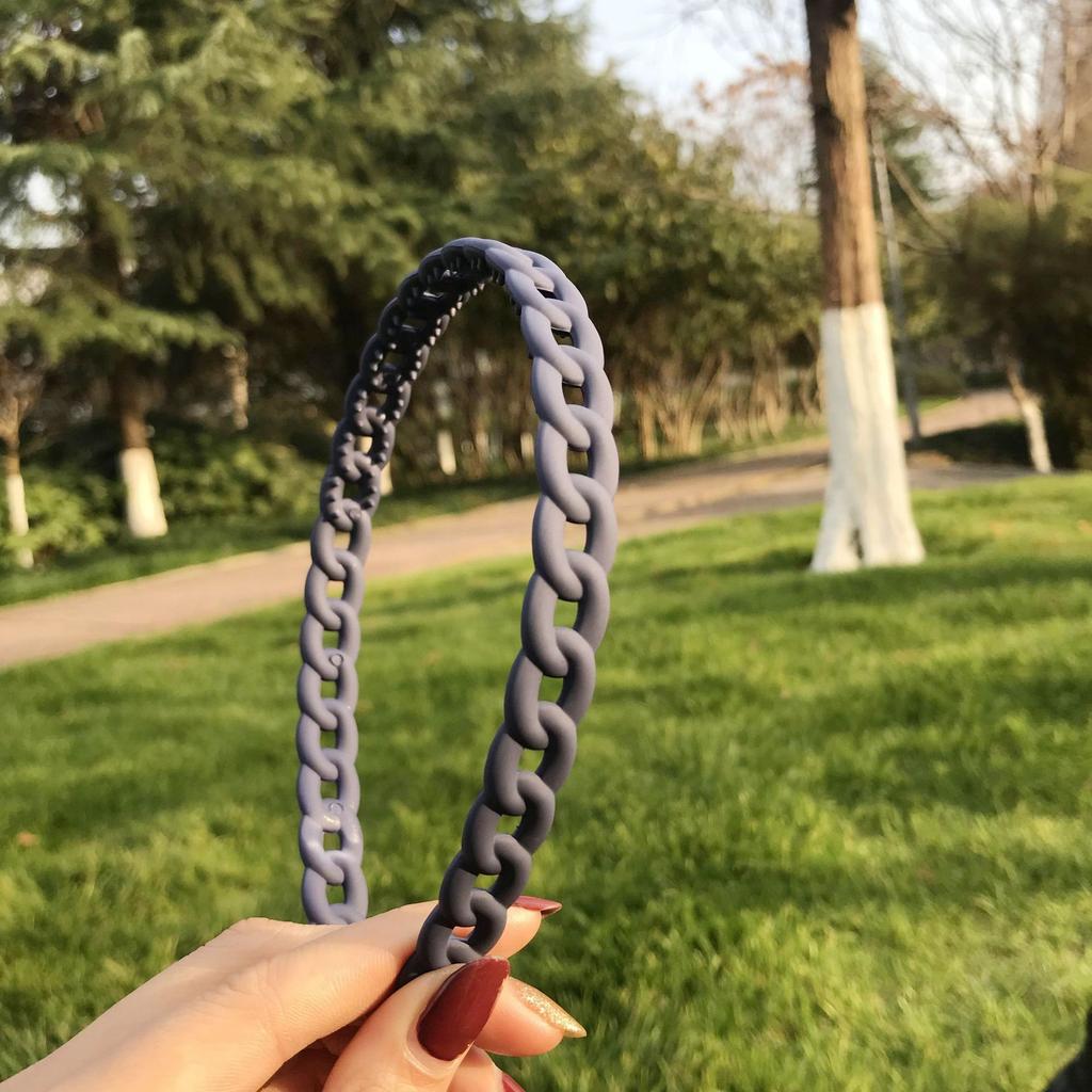 Vintage Headbands for Hair Woman Hair Band Simple Candy Color Chain Bezel for Hair Hair Hoop Headband Bezel Hair Accessories