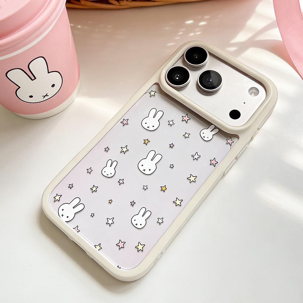 

Ins Star Little Rabbit Transparent Phone Case for Apple 16/17 Promax, Full Coverage iPhone 15/14/13 - Women s Edition iPhone 14