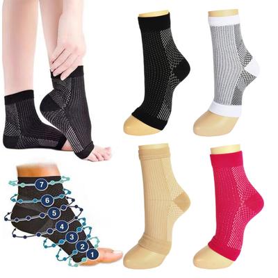 1 Pair Plantar Fasciitis Socks Achilles Tendonitis Relief Athletic Foot Ankle Brace Socks Non-slip Wicking Men Women Toeless Ankle Compression Sleeves