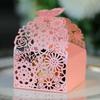 50pcs Party Favor Boxes Laser Cut Gift Box Pink Wedding Treat Boxes Party Favor Box Packaging Box