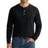 Men's Casual Style Solid Color Loose  Shirt Long-sleeved Top