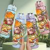1PC Abundant Delicious Food Plate Print 750ml Color Plastic Sports Water Bottle Leakproof Flip Straw Lid Suitable for Sports Office Home Use
