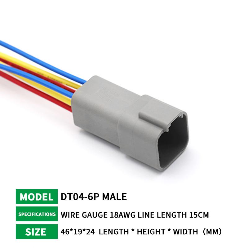 5/20/100 Sets Deutsch DT connector with 15cm Wiring harness DT06-2S/DT04-2P 2P 3P 4P 6P 8P 12P waterproof electrical connector
