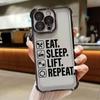 Eat Sleep Train Lift Phone Case for iPhone 17E 11 13 15 16 17 Pro Max 14 Plus 17Air 16E 12 Pro 17Pro Soft Shockproof Clear Cover