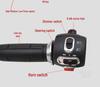Electric Vehicle Handlebar Combination Switch with Twist Grip, Horn, Start, Headlight & Turn Signal Functions