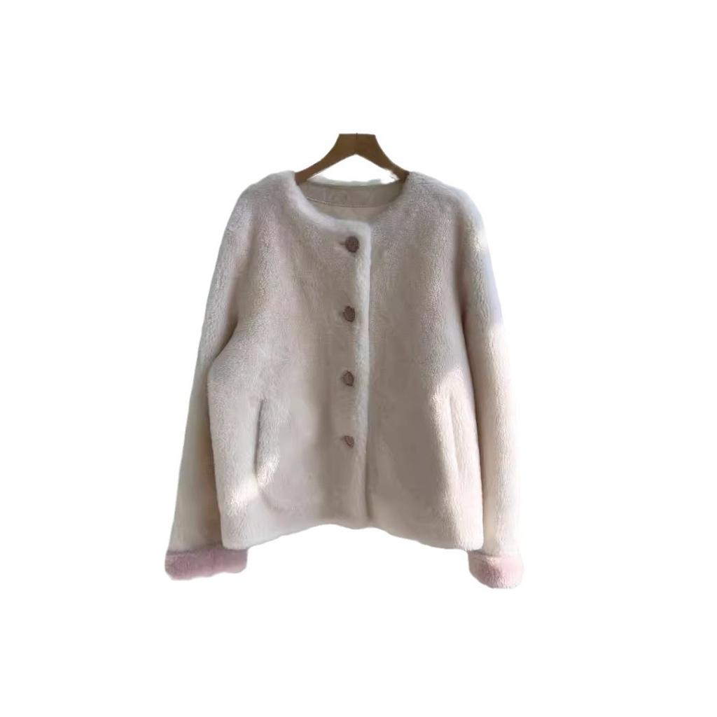 Autumn and Winter Wool Sheep Shearing Fur Coat