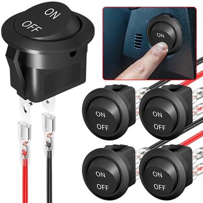 20MM Toggle Switch ON-OFF 2 Pin Rocker Switch with 16CM Pre-Wired Terminals 12V/24V Power Switch for Marine Boat Car Motorcycle