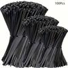 100Pcs Self-Locking Cord Ties Straps Nylon Zip Ties Adjustable Cables Fastening Loop Home Office Wire Zip Ties