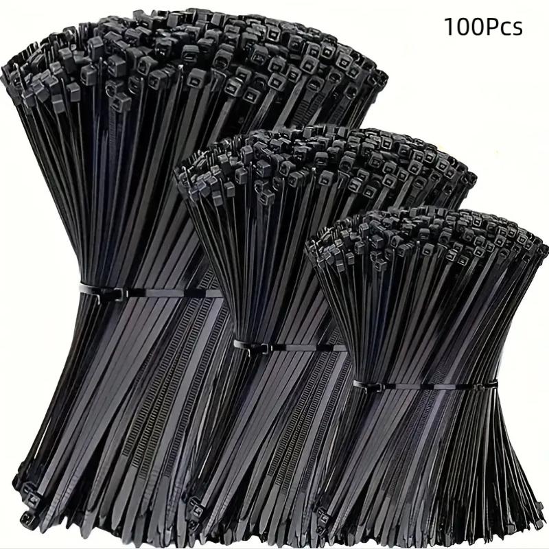 100Pcs Self-Locking Cord Ties Straps Nylon Zip Ties Adjustable Cables Fastening Loop Home Office Wire Zip Ties