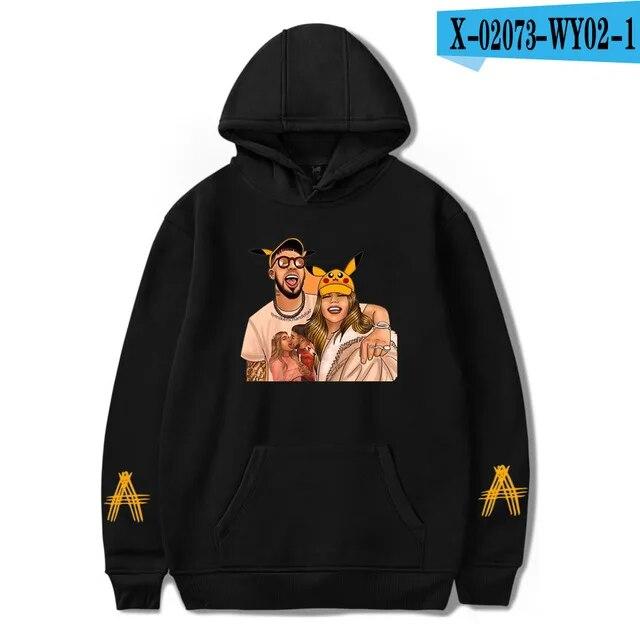 Anuel AA Printed Hoodies Sweatshirt Coat Real Hasta La Muerte casual Tracksuit Costume Unisex Women Clothing Anime Pullover Hoodie