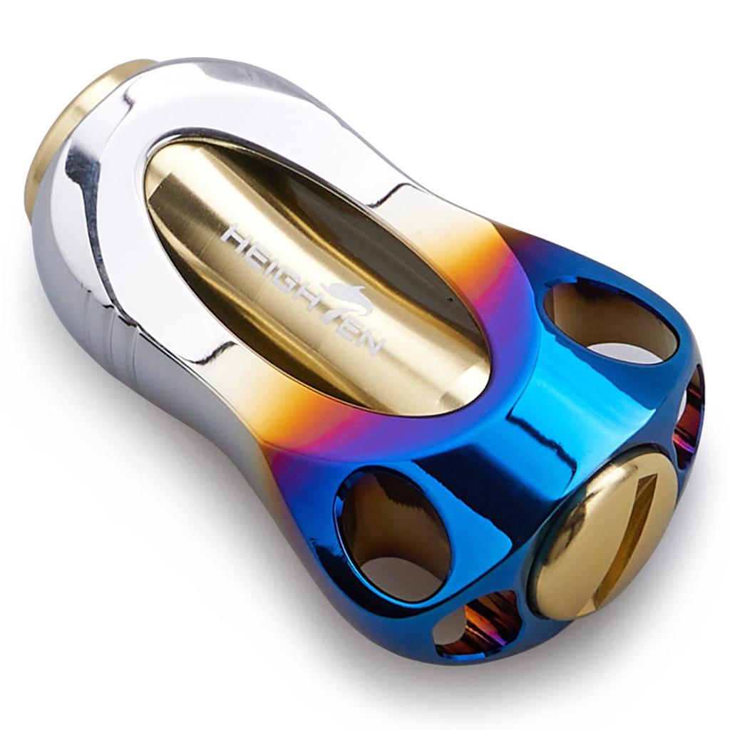 HEIGHTEN 22mm Reel Handle for Shimano and Daiwa Aurora Series A and Type Gold Knob, 8.8g, (Type S), (563)