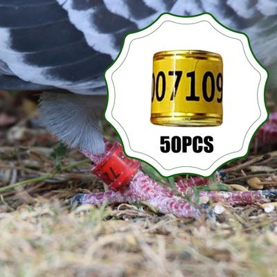 50 Τεμάχια Δαχτυλίδια Ποδιών Περιστεριών Ετικέτες Διαχείρισης Πουλιών, Επαναχρησιμοποιούμενες Δακτύλιοι Αναγνώρισης Περιστέρι για
