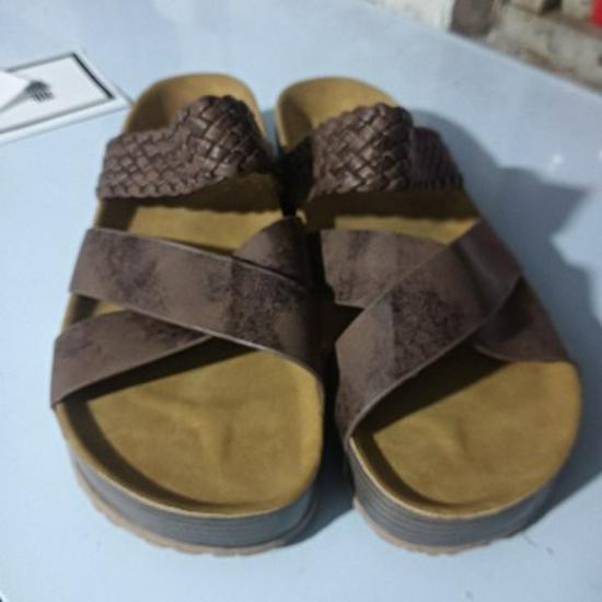 Dámské ležérní sandály s tlustou podrážkou a křížovými pásky ve velkých velikostech