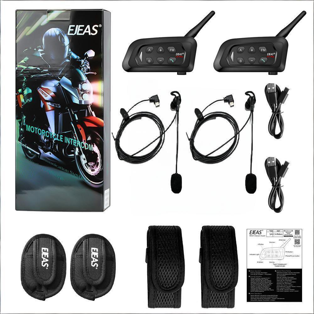 Xinowy V4c PRO Football Referee 4-Person Walkie-Talkie Set: In-Ear Left Ear, 3 Units + Bag