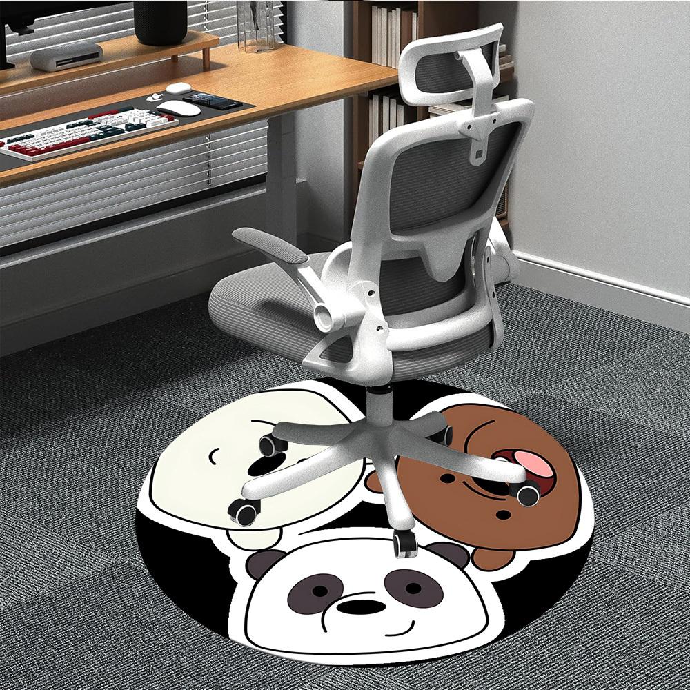 1 Stück We Bare Bears Büro Runder Teppich, Unter Bürostühlen Schlafzimmer Wohnzimmer Heimdekoration, Raumdeko, In Verschiedenen Größen Erhältlich
