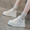2025 spring and autumn new thick-soled inner height increase leather thickened little white shoes women's versatile sports muffin shoes casual shoes 3