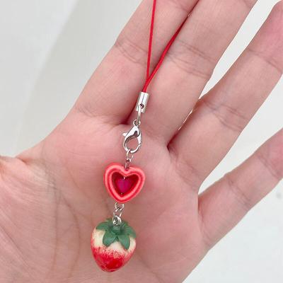 Heart Lover Strawberry Strap Keychain