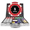 HEITOK 500 Poker Poker Aluminum Case Texas Includes 5 Dice and 2 Decks of Playing Cards Chips, 11.5g, Set, Numbered, Set, Hold'em Compatible,