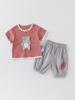 Summer Cartoon Patch Baby T-Shirt & Pants Set